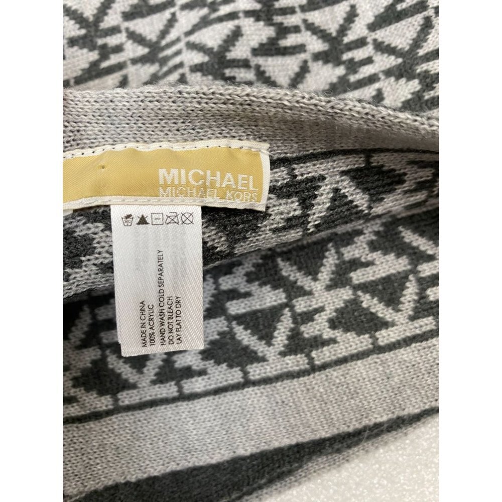 Michael Kors Scarf Logo Gray One Size Unisex Fall Winter - Picture 5 of 7